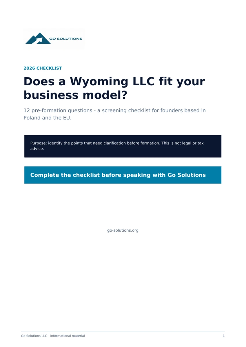 Wyoming LLC checklist preview